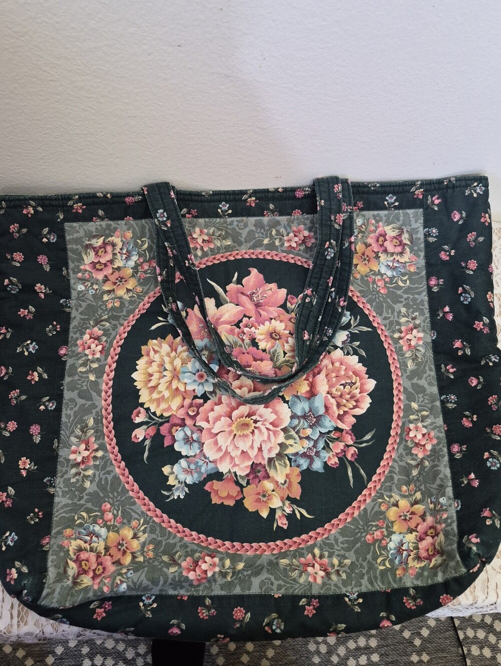 Floral Fabric Tote - Picture 3 of 9